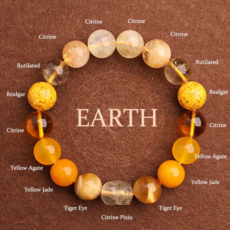 Unisex Five Elements Crystal Agate Luck Bracelet - Lexians