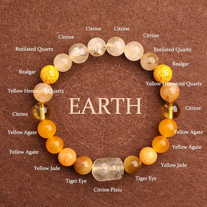 Unisex Five Elements Crystal Agate Luck Bracelet - Lexians