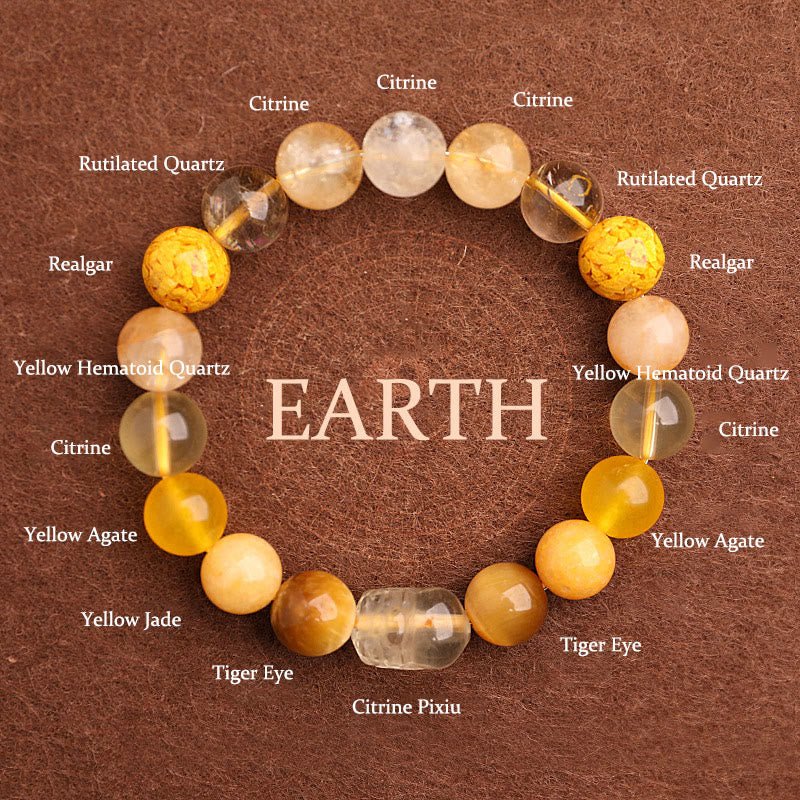 Unisex Five Elements Crystal Agate Luck Bracelet - Lexians