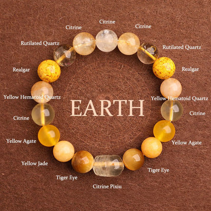 Unisex Five Elements Crystal Agate Luck Bracelet - Lexians