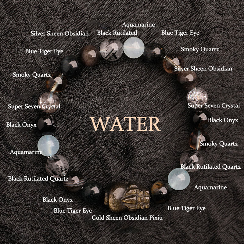 Unisex Five Elements Crystal Agate Luck Bracelet - Lexians