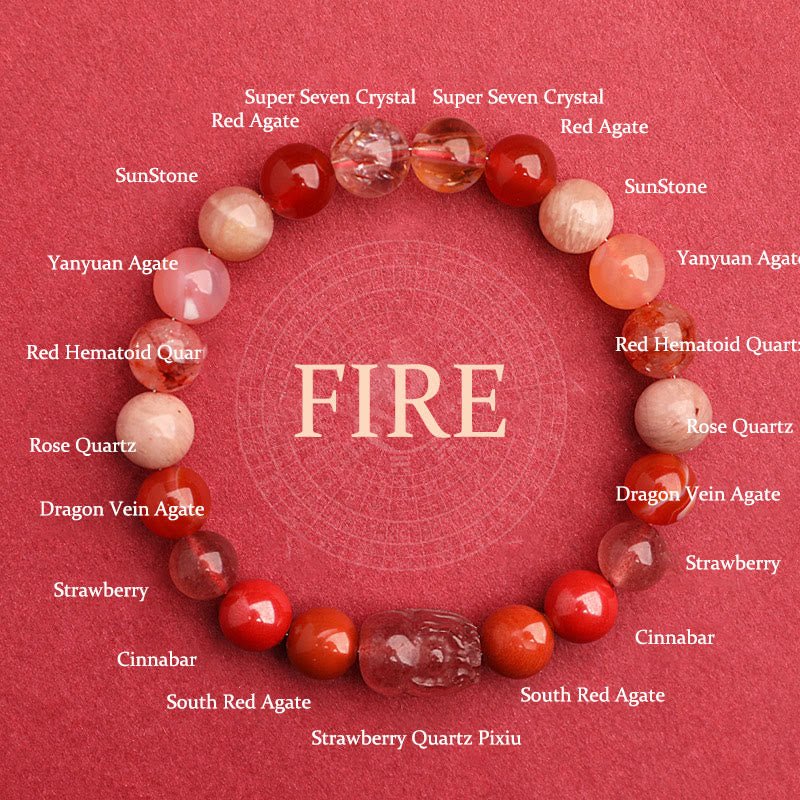 Unisex Five Elements Crystal Agate Luck Bracelet - Lexians