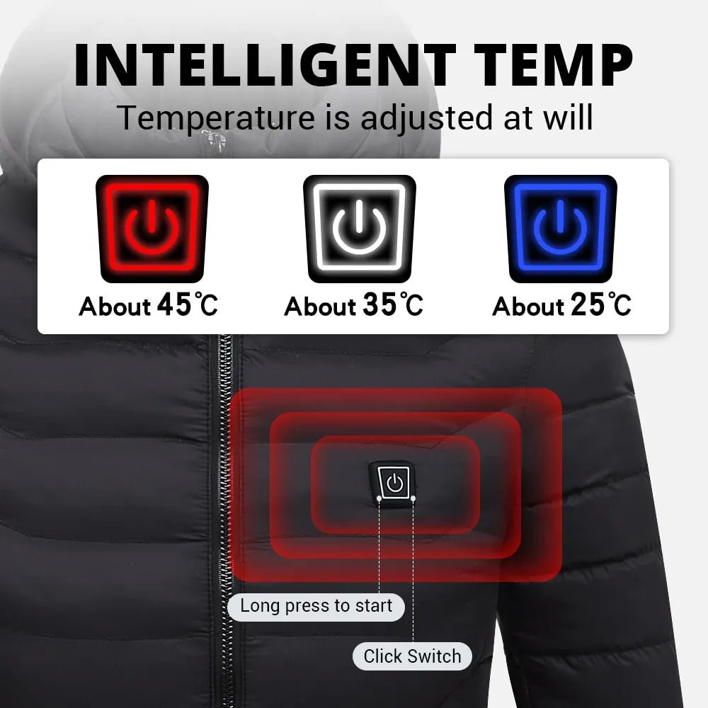 Unisex Heated Winter Jacket with USB and Heat Settings - Lexians