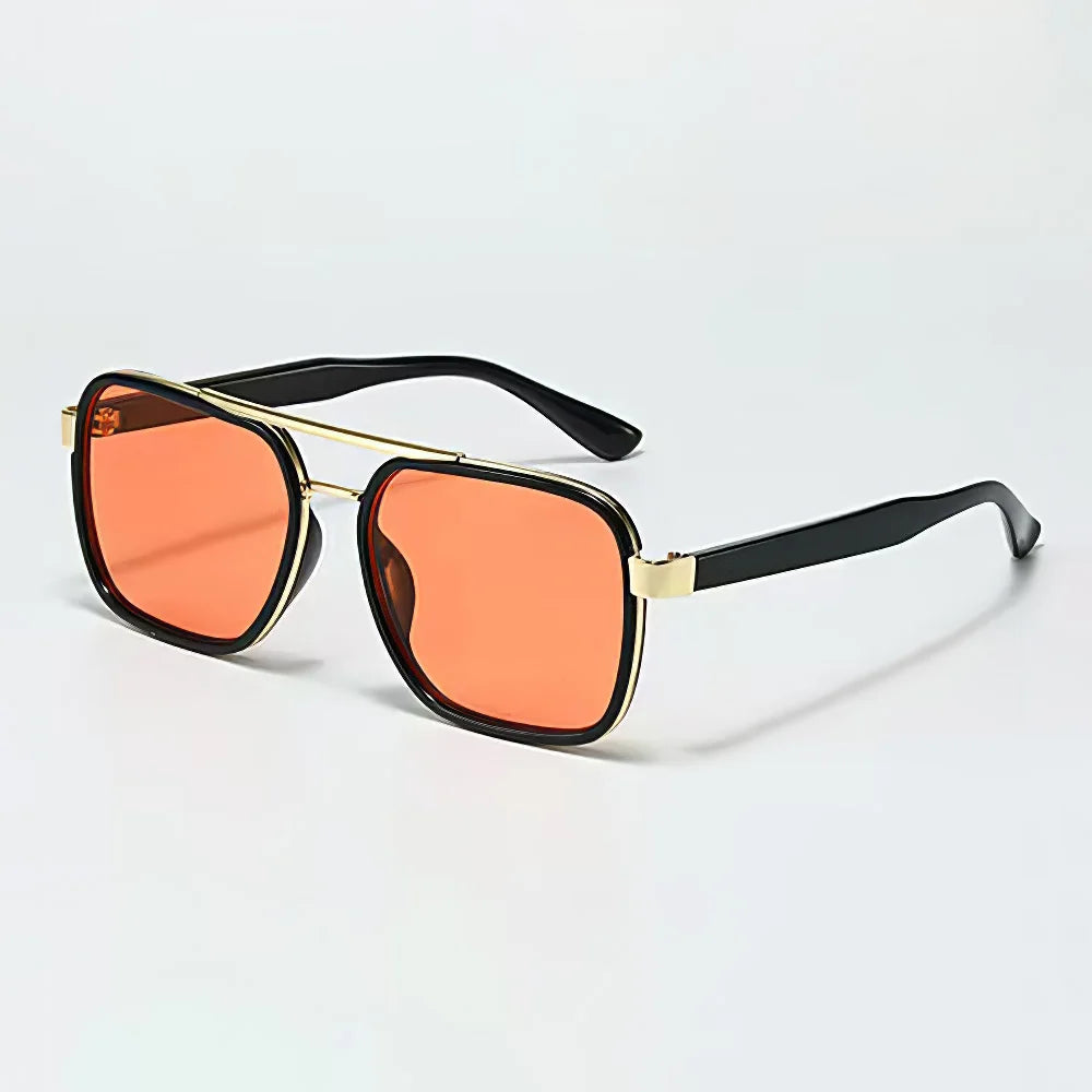 Trendy Lecce square frame sunglasses, unisex design with a classic tortoiseshell finish for eye protection.