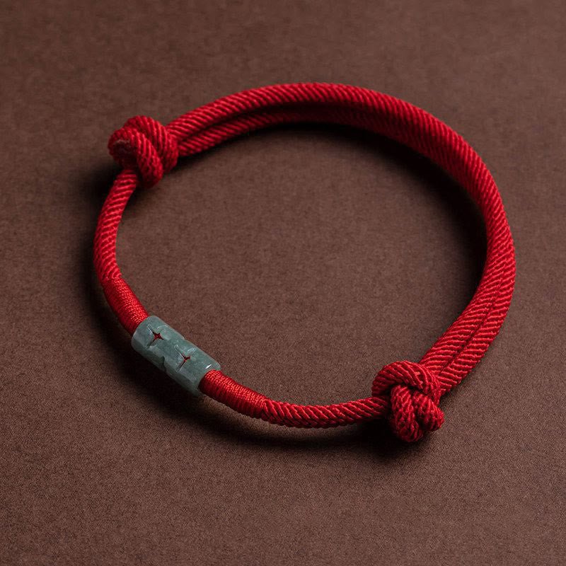 Unisex Luck Jade Red String Rope Bracelet - Lexians