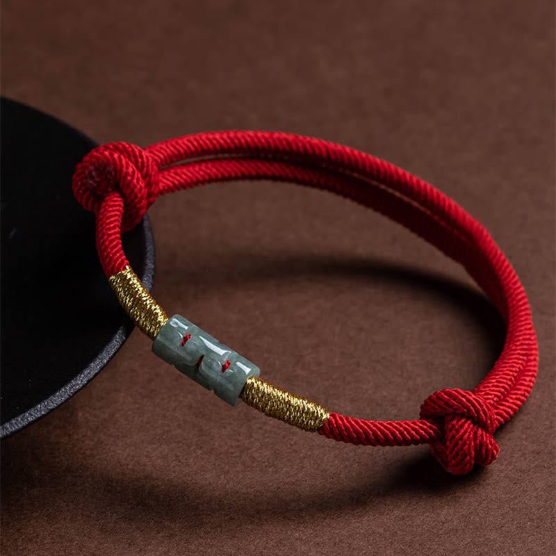 Unisex Luck Jade Red String Rope Bracelet - Lexians