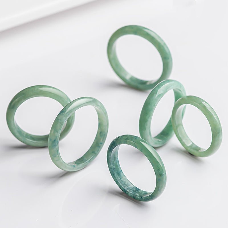 Unisex Natural Jade Prosperity Abundance Ring - 6 Sizes - Lexians