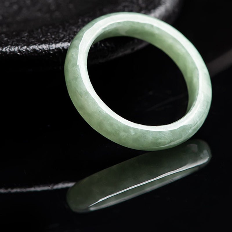 Unisex Natural Jade Prosperity Abundance Ring - 6 Sizes - Lexians
