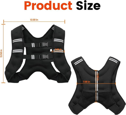Unisex Neoprene Adjustable Weighted Vest with Reflective Stripes - Lexians