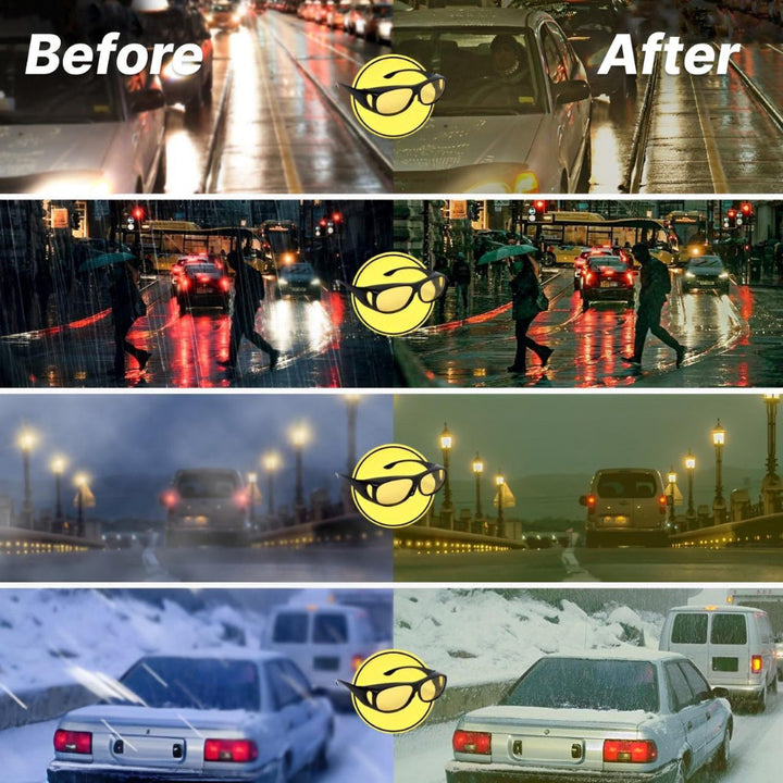 Unisex eyewear designed for night driving, providing clear vision and glare reduction for drivers.