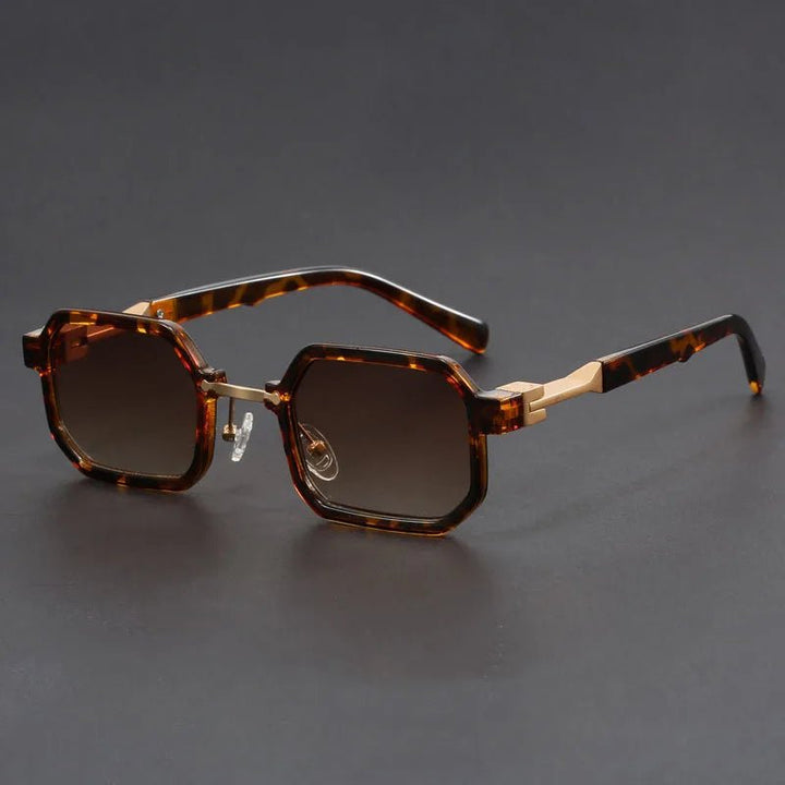 Unisex octagon matte finish sunglasses with UV protection. Geometric retro style frames.