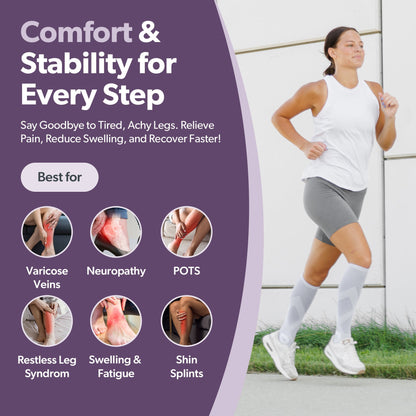 Unisex Open - Toe Knee - High Compression Socks, 20 - 30 mmHg - Lexians