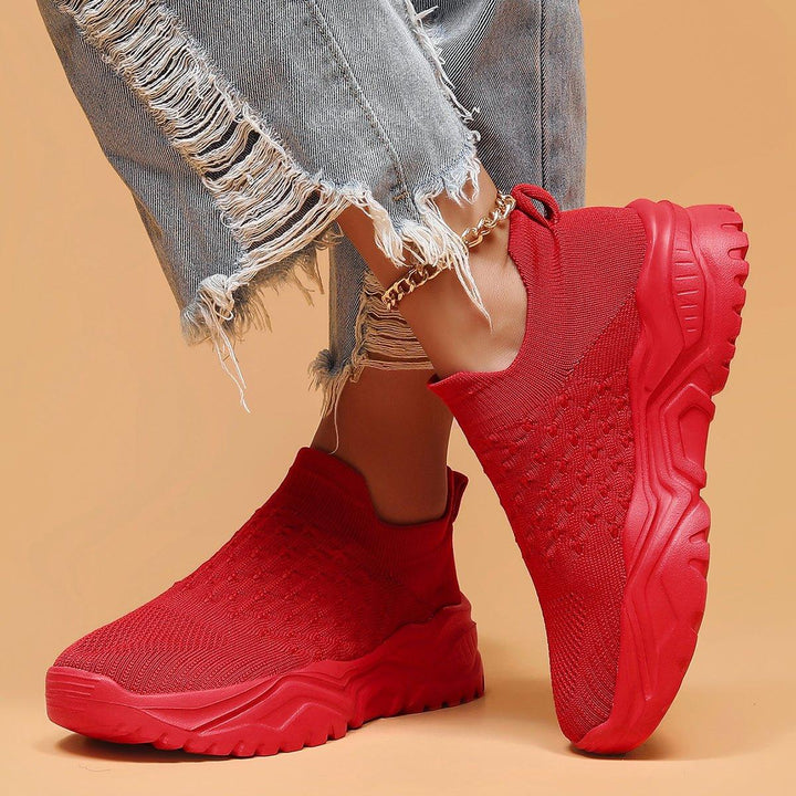 Detail of the breathable material on the Red Rose Unisex Cloud Slip-On Orthopedic Shoes