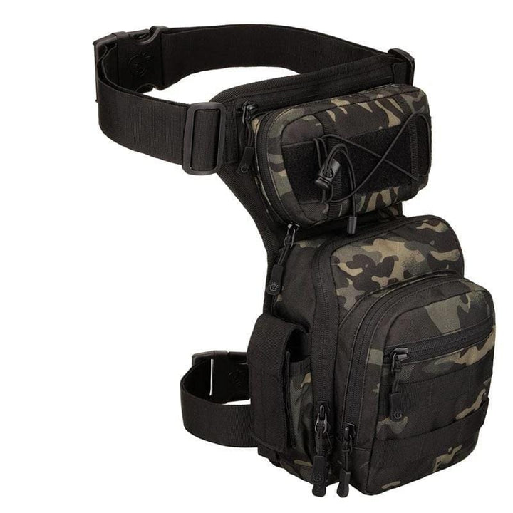 Unisex utility waist pack, also wearable as a thigh bag, perfect for hands-free outdoor use
