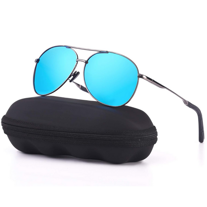 Stylish unisex aviator sunglasses. Polarized UV400 lenses provide excellent sun protection for fashion eyewear.
