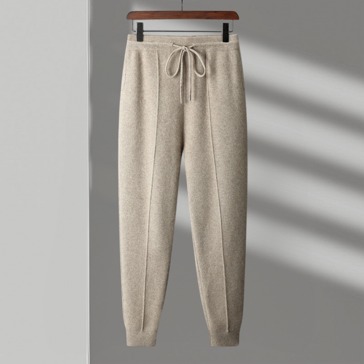 Unisex premium black merino wool lounge joggers with comfortable elastic waist and drawstring