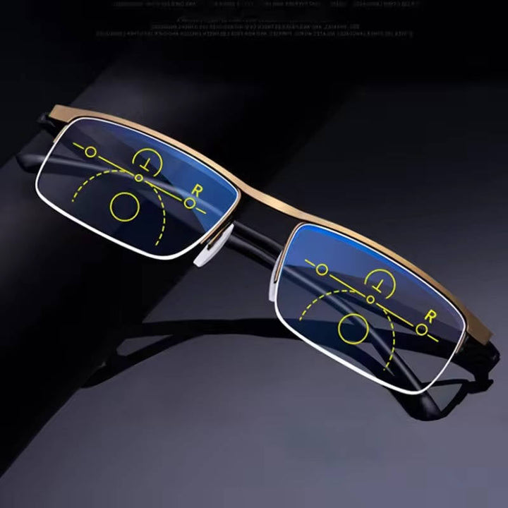 TavvitaImp010 unisex progressive glasses: photochromic, anti-glare, blue light filter for superior eye care.