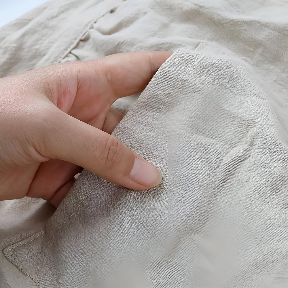 Unisex Rustic Ruffle Linen Apron with Front Pocket - Lexians