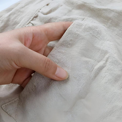 Unisex Rustic Ruffle Linen Apron with Front Pocket - Lexians