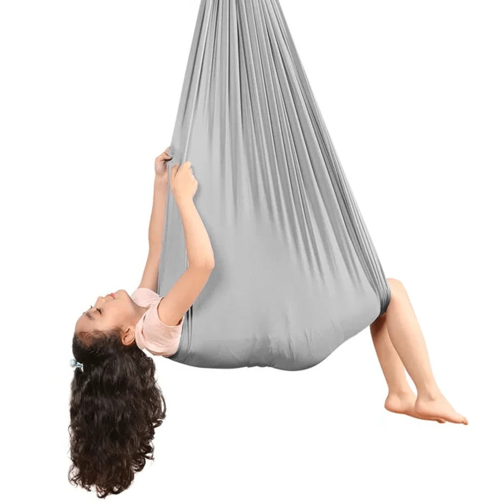 Unisex sensory swing hammock for indoor and outdoor use, blue, crafted fabric supporting up to 300 kg, transforms any space.