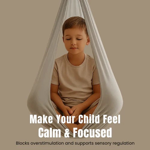 Unisex sensory swing hammock for indoor and outdoor use, blue, crafted fabric supporting up to 300 kg, transforms any space.