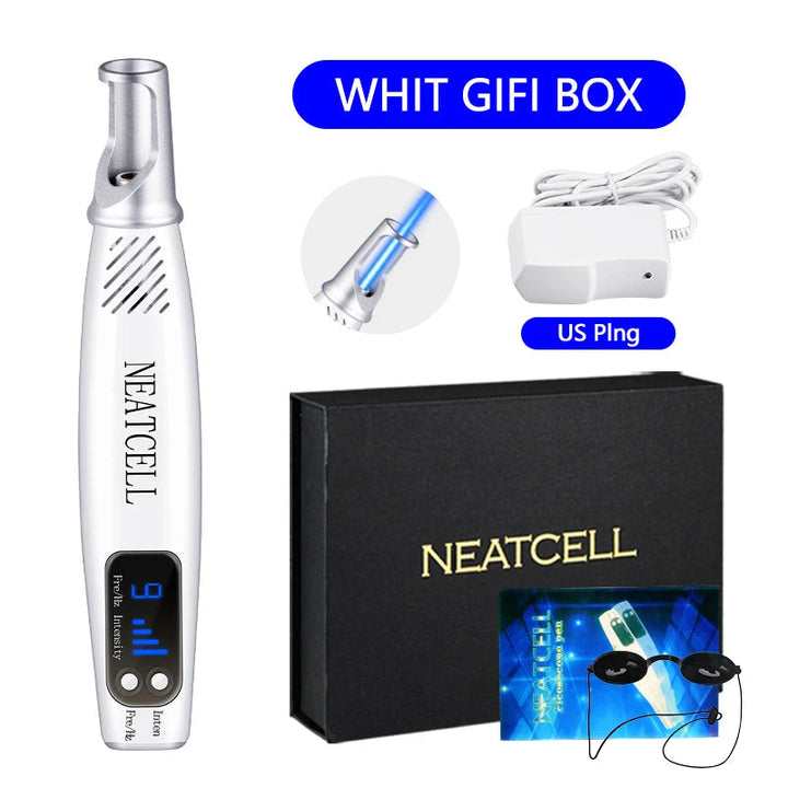 Compact Smart Laser Pen for at-home tattoo removal, reducing dark spots, freckles, & hyperpigmentation.