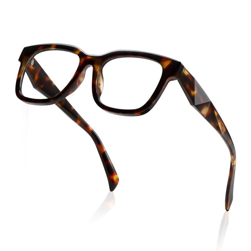 Unisex square blue light blocking glasses with acetate frame, protecting eyes from digital screens