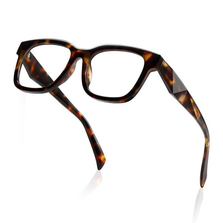 Unisex square blue light blocking glasses with acetate frame, protecting eyes from digital screens