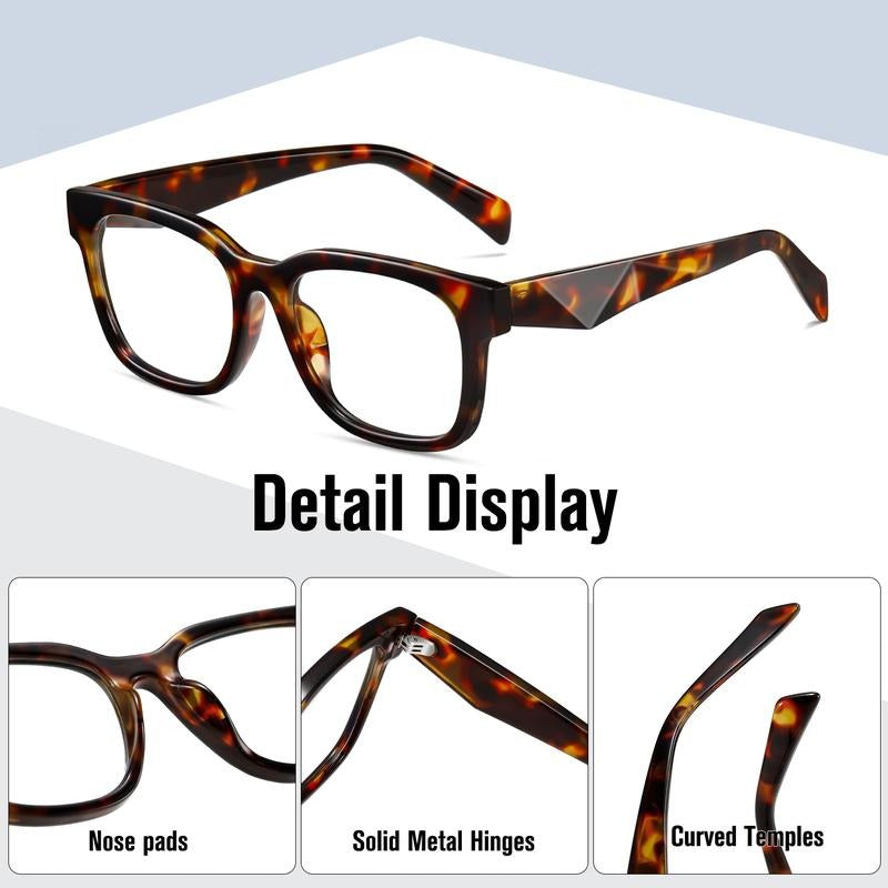 Fashionable unisex eyewear, square blue light blocking glasses with UV400 for digital eye protection