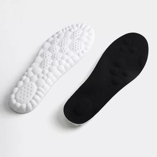 Unisex super soft running sport insoles with cushioning; ideal for comfort and support. Non-slip, black and gray visible deta
