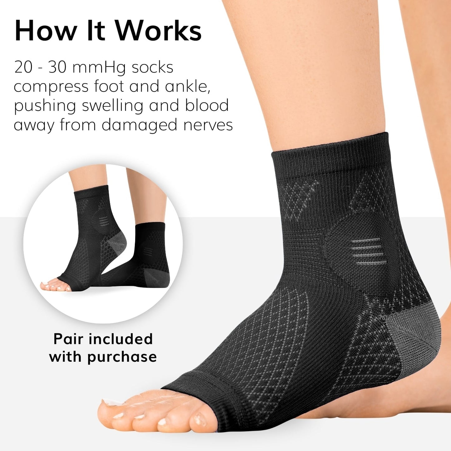 Unisex Toeless Compression Neuropathy Socks for Foot Relief - Lexians