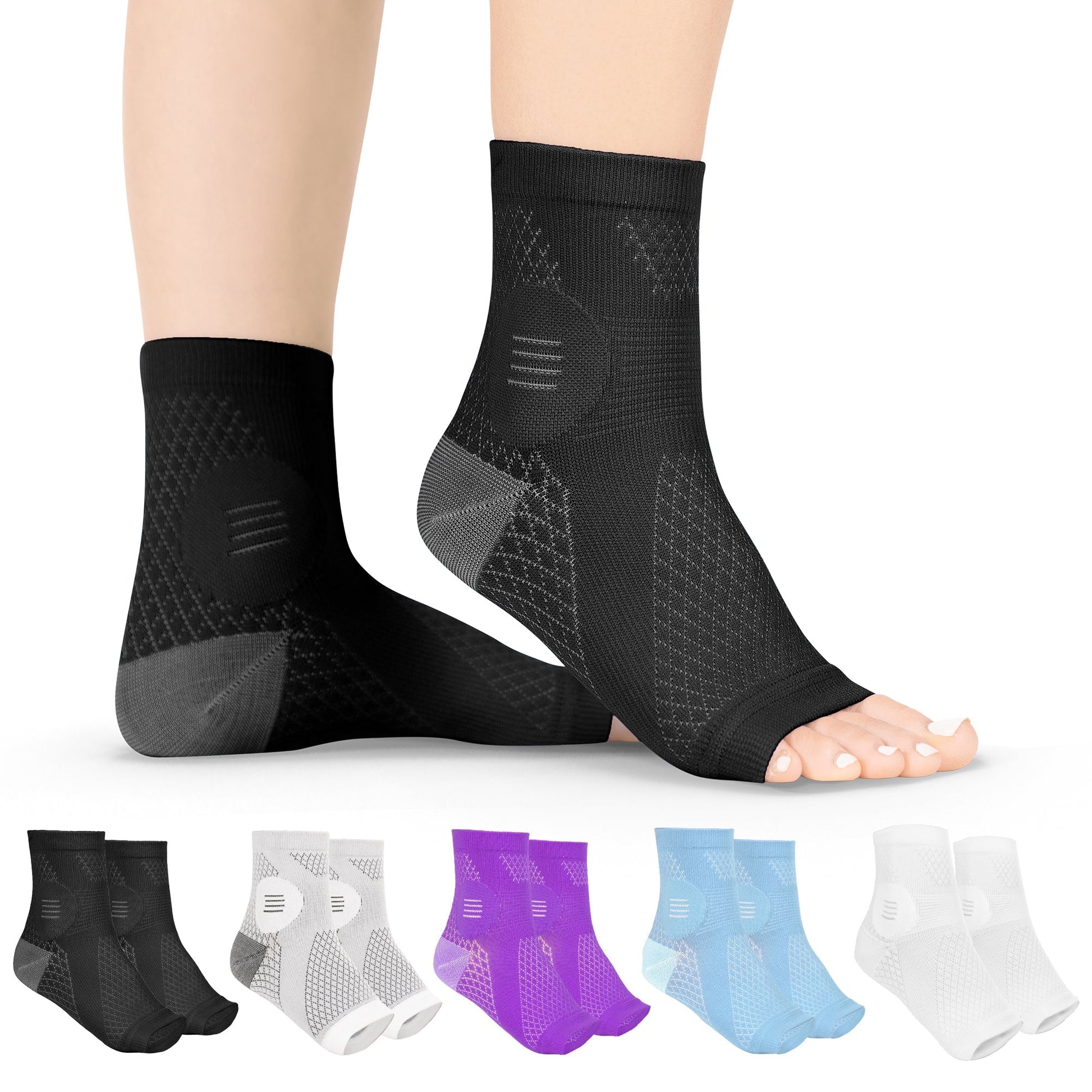 Unisex Toeless Compression Neuropathy Socks for Foot Relief - Lexians