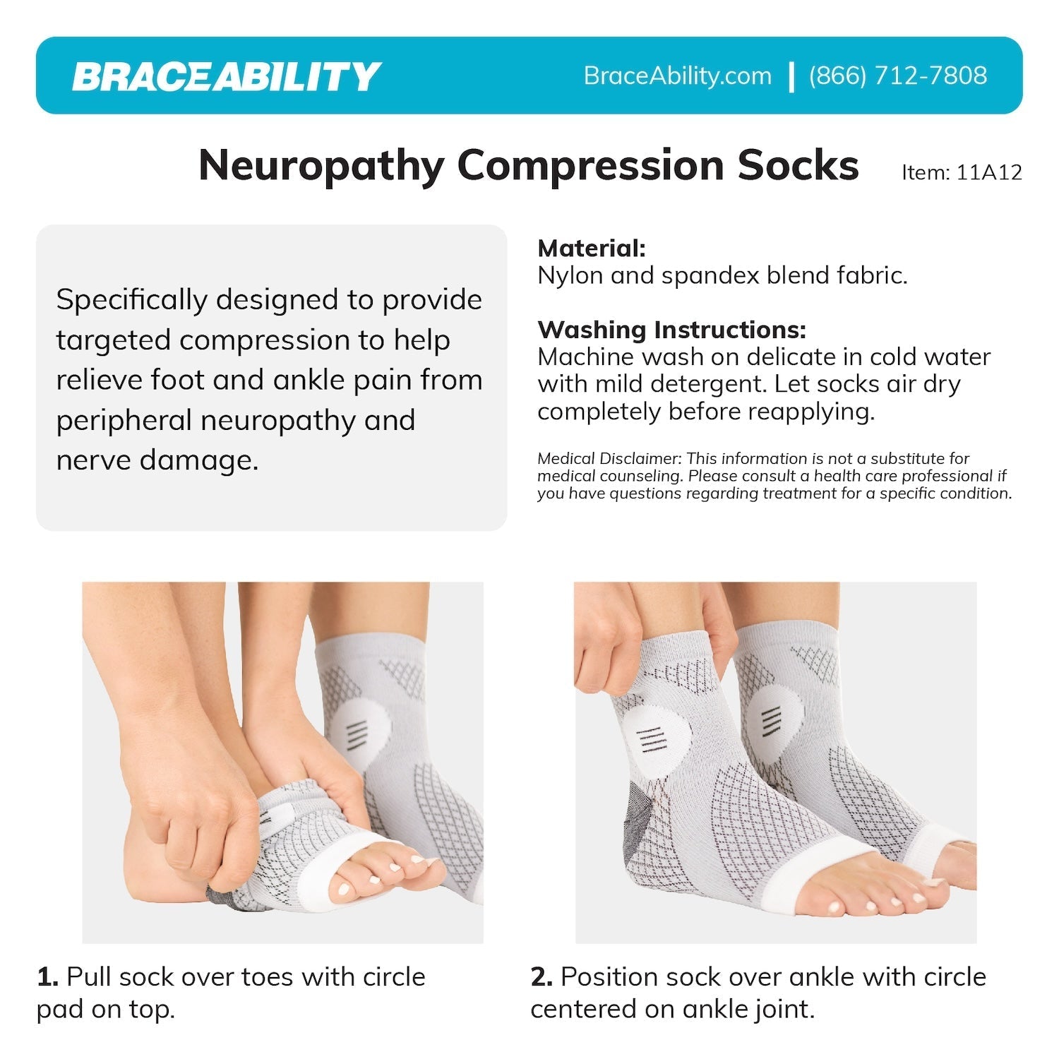 Unisex Toeless Compression Neuropathy Socks for Foot Relief - Lexians