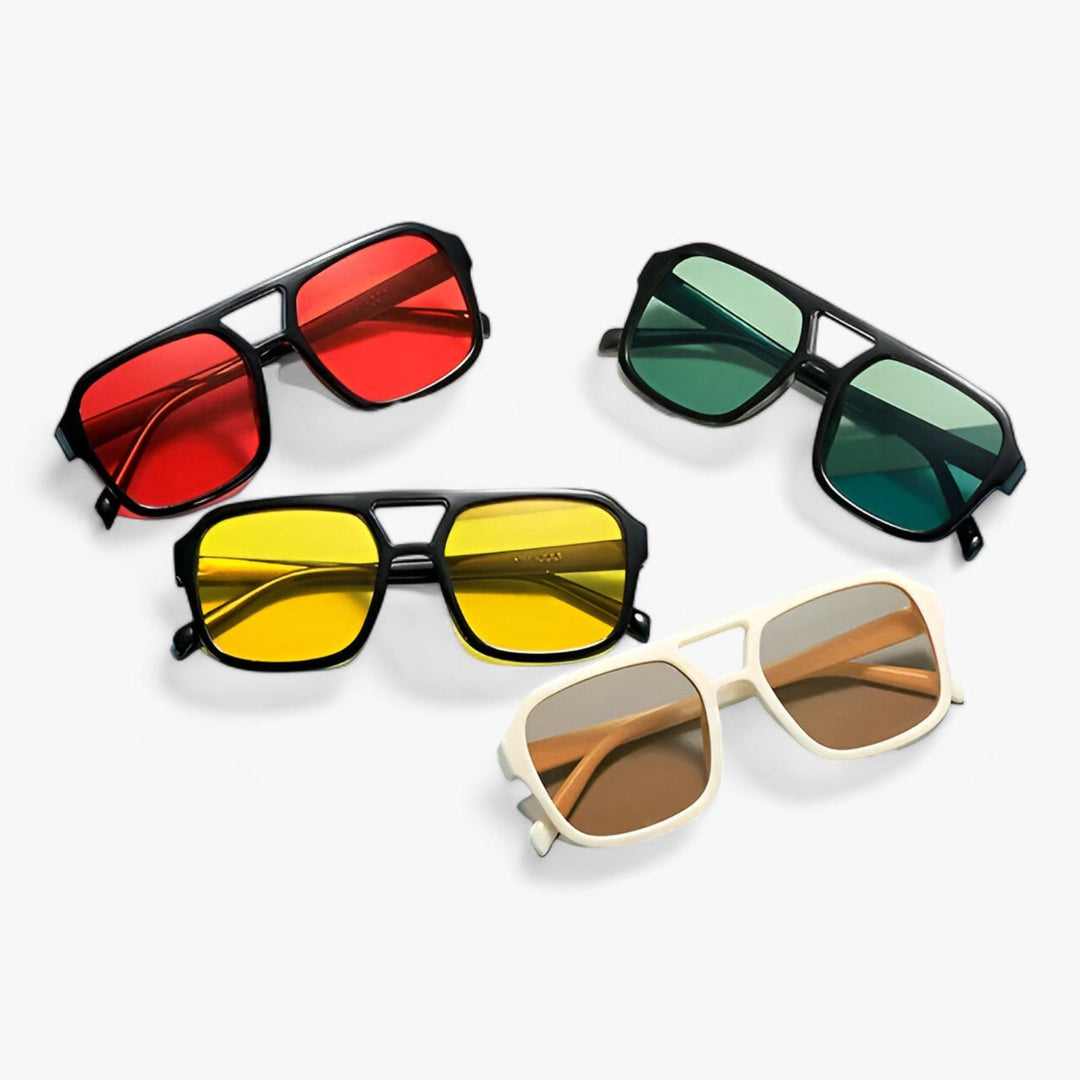 Statement unisex vintage oversized square sunglasses, retro fashion eyewear ensuring complete UV protection.