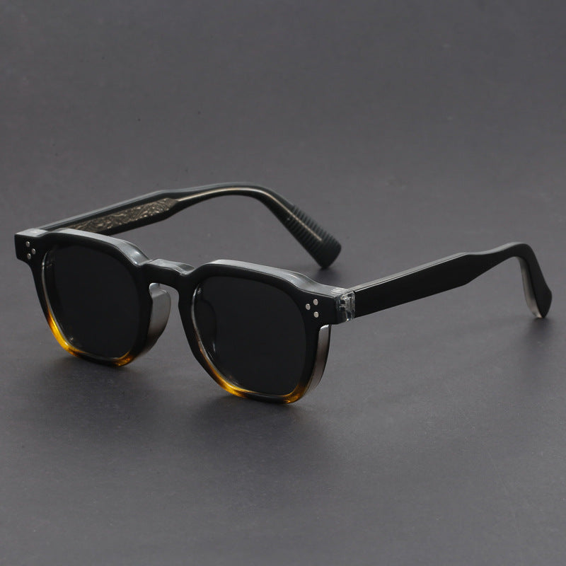 Collection of unisex vintage square UV400 sunglasses in various colors, showcasing retro eyewear options