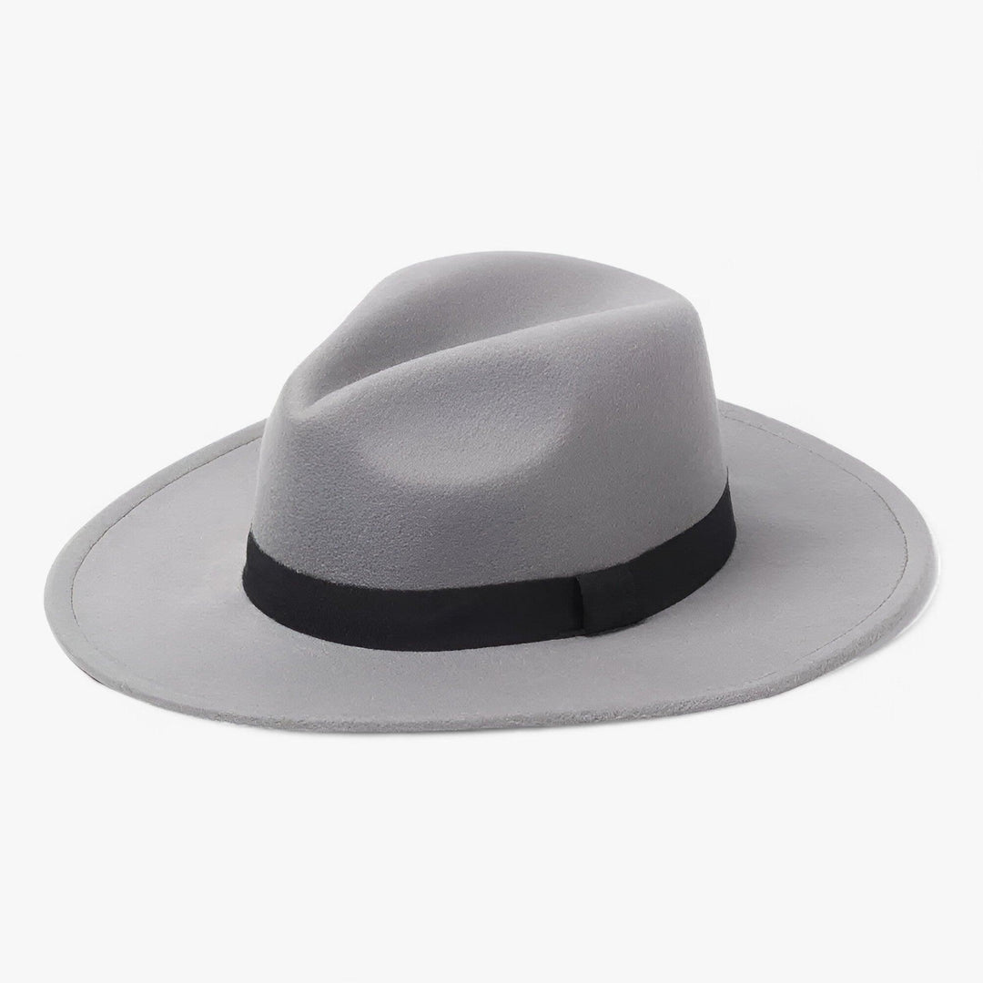 Stylish beige wool felt fedora hat. Unisex vintage design, a classic fashion accessory for cool weather.