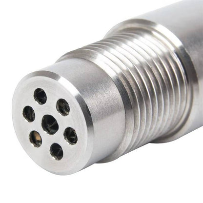 Universal car check engine light eliminator adapter with mini CAT, stainless steel, dual-thread fit, easy four-step install.