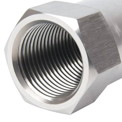 Universal car check engine light eliminator adapter with mini CAT, stainless steel, dual-thread fit, easy four-step install.