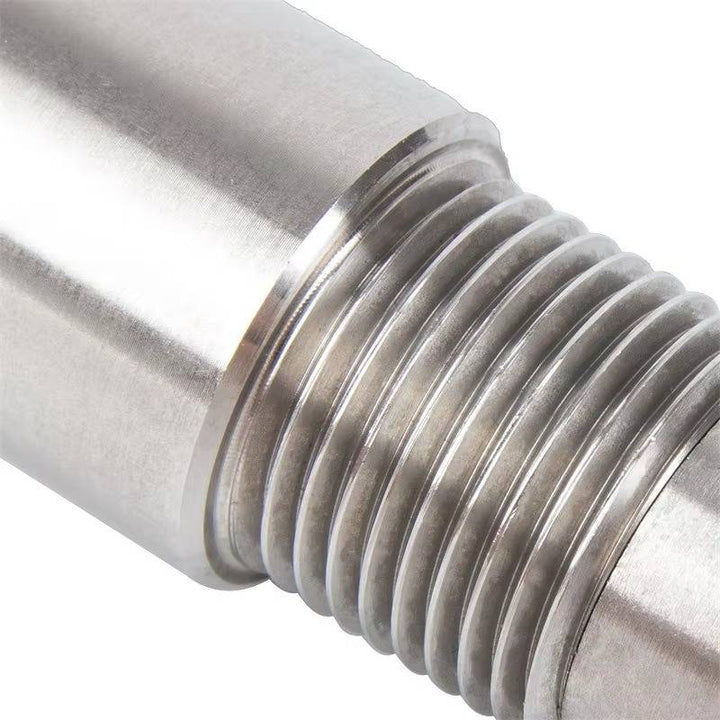 Universal car check engine light eliminator adapter with mini CAT, stainless steel, dual-thread fit, easy four-step install.