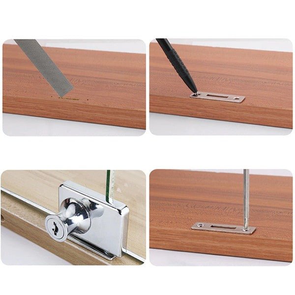 Universal Safety Glass Lock for Cabinets and Drawers - Lexians