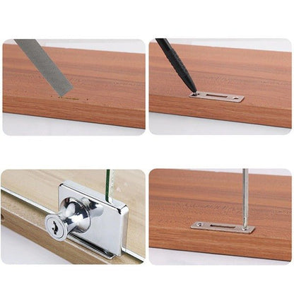 Universal Safety Glass Lock for Cabinets and Drawers - Lexians