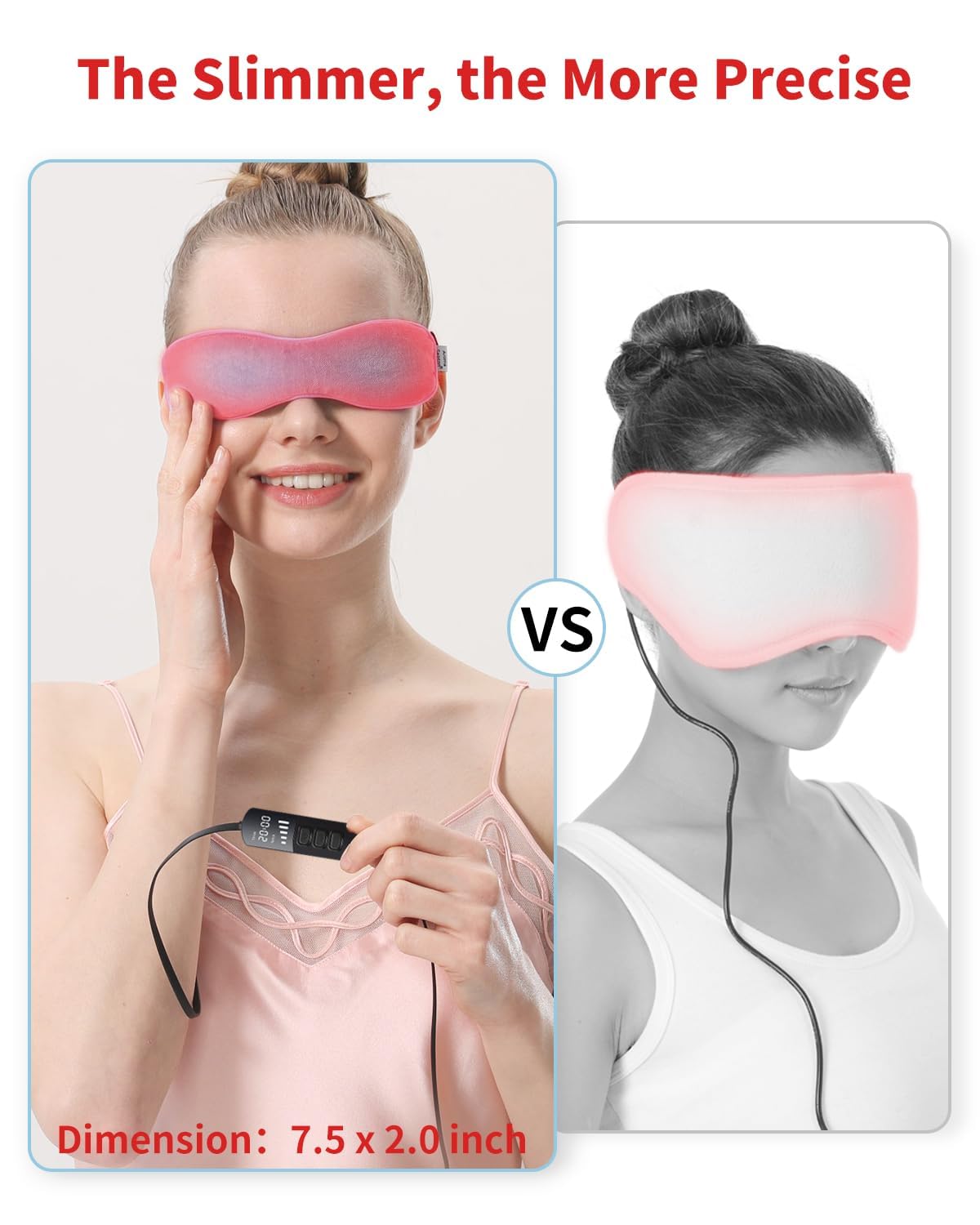 "USB-Powered Eye Heating Pad Mask for dry eyes, soft cotton, blue, with adjustable settings and USB cable."