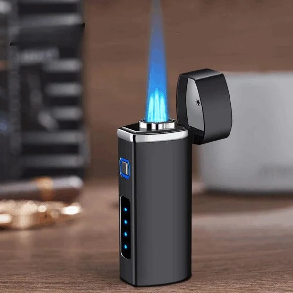 USB rechargeable electric arc lighter, windproof, flameless, & eco-friendly for outdoor use.