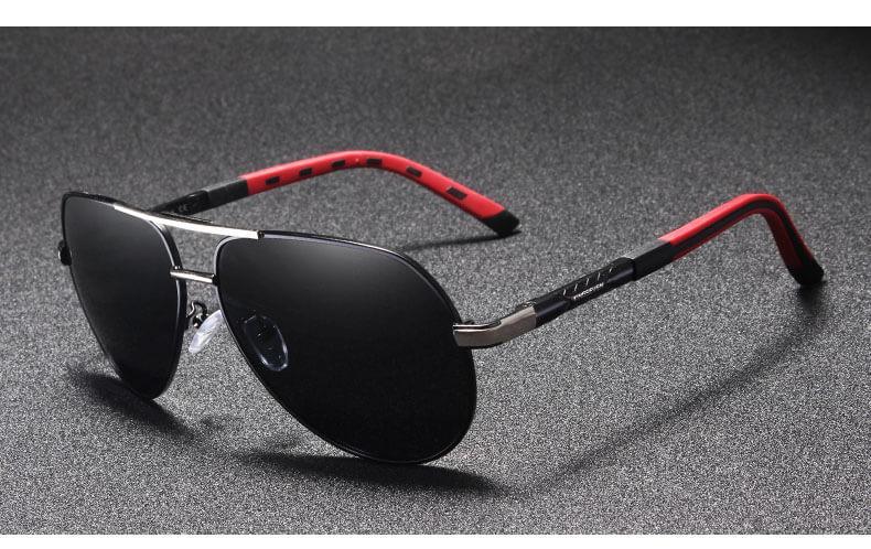 Retro aluminum frame men's vintage polarized sunglasses, offering excellent UV400 eye protection.