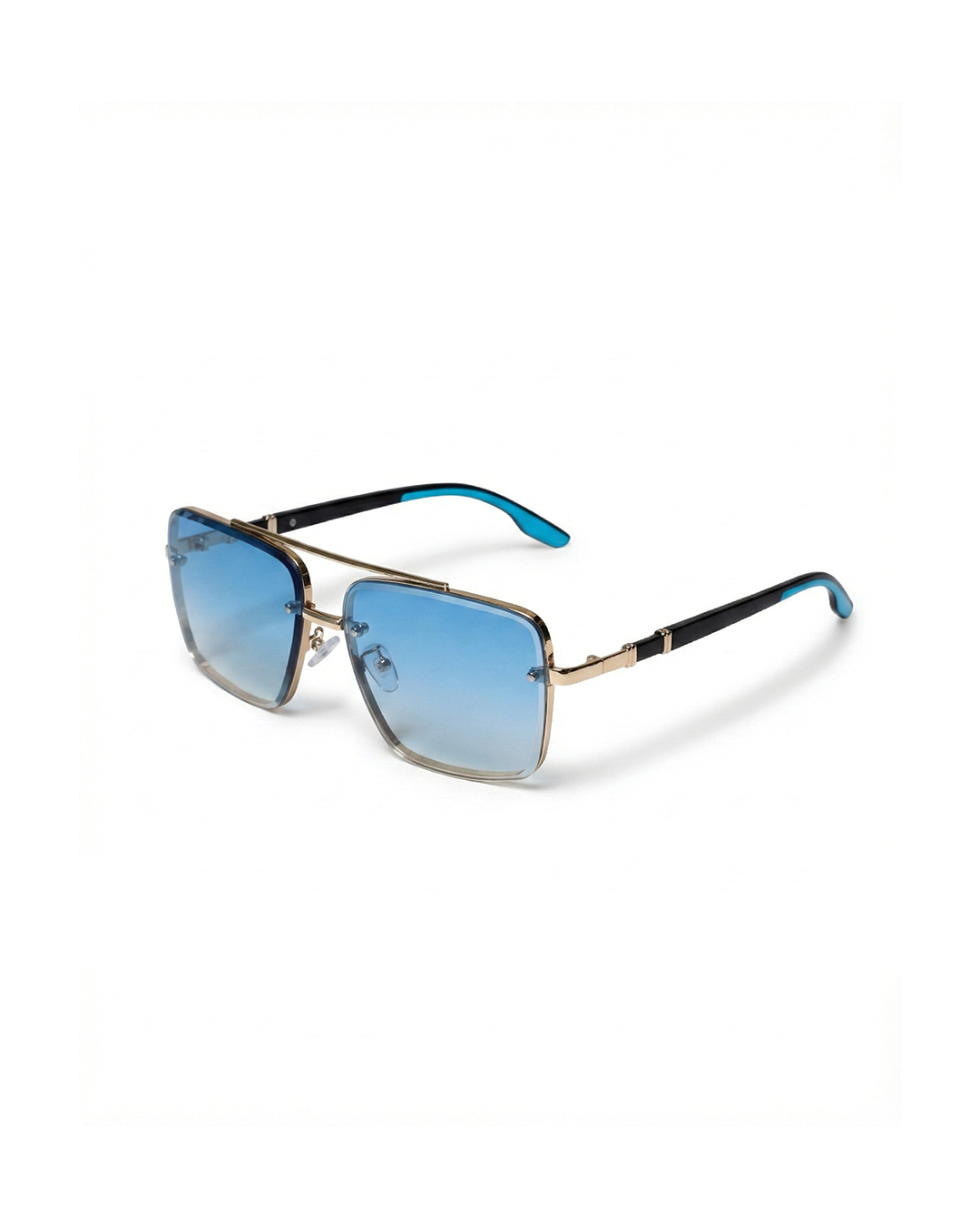 Unisex square aviator sunglasses with stylish gradient lenses and durable metal frame for UV protection.