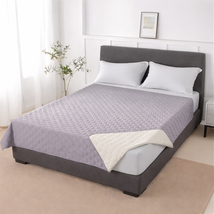 Waterproof anti-slip dog bed protector mat for pets, shielding floors from accidents & spills. Easy clean pet accessory.