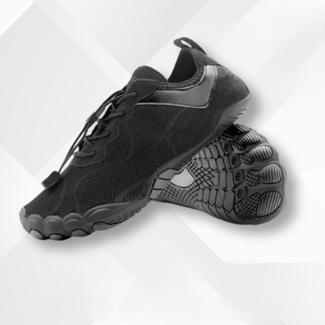 Athletic outdoor waterproof barefoot shoes, ideal for walking, hiking & casual wear, promoting foot health.