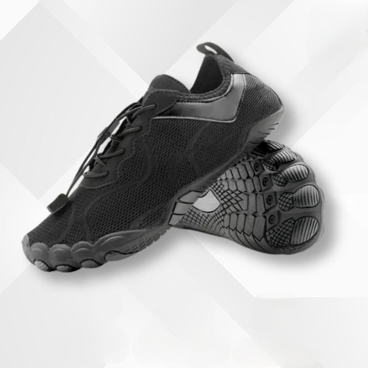 Athletic outdoor waterproof barefoot shoes, ideal for walking, hiking & casual wear, promoting foot health.