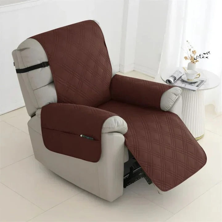 Easy-to-clean, machine washable quilted recliner cover. Waterproof and non-slip, perfect for any living room.