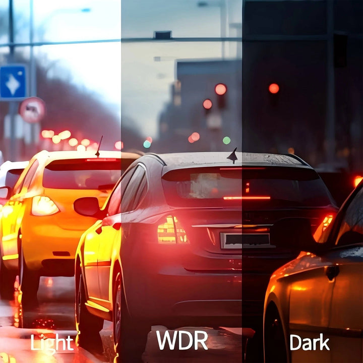 Advanced vehicle security dash cam with G-sensor and powerful front & rear night vision.